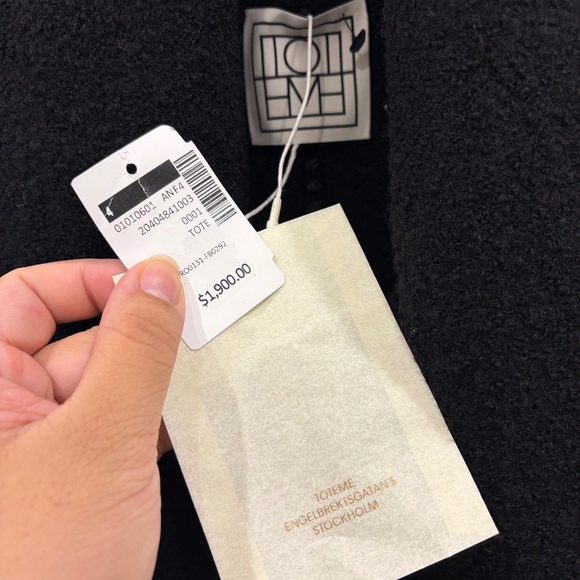 Toteme Embroidered Scarf Coat in Black, Size EU 36 / US 4 - Picture 6 of 8